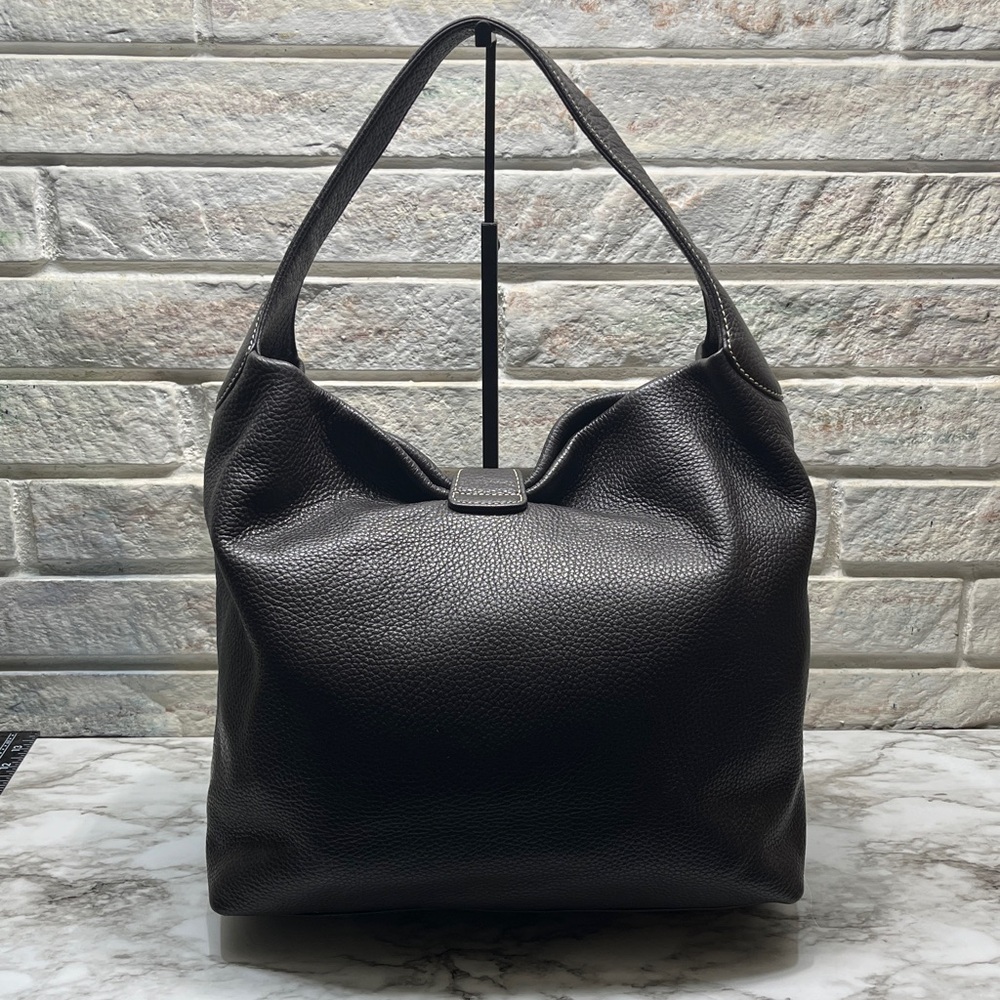 Dooney & Bourke Belvedere Logo Lock shoulder bag in black pebbled leather. W/COA - Picture 7 of 14